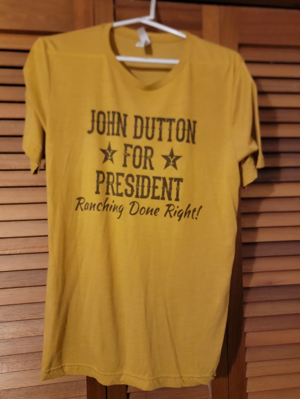 GAP Men's Mustard Yellow 'John Dutton For President' Graphic Tee